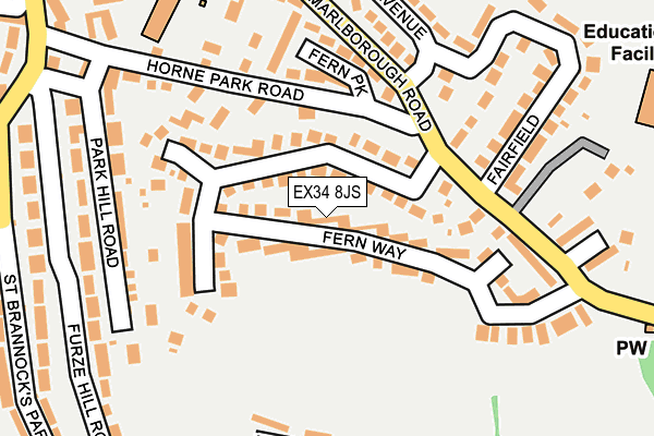 EX34 8JS map - OS OpenMap – Local (Ordnance Survey)