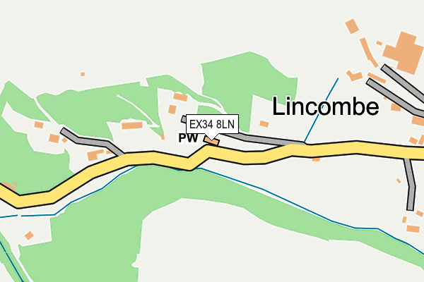 EX34 8LN map - OS OpenMap – Local (Ordnance Survey)