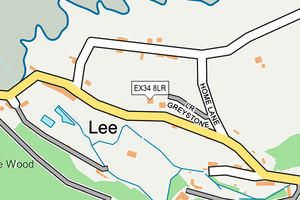 EX34 8LR map - OS OpenMap – Local (Ordnance Survey)