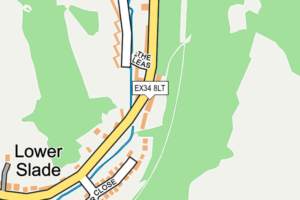 EX34 8LT map - OS OpenMap – Local (Ordnance Survey)