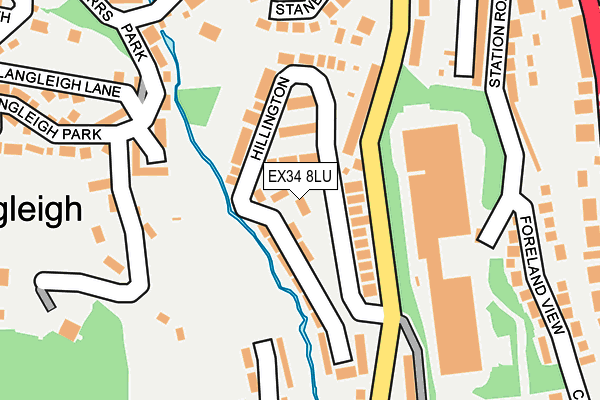 EX34 8LU map - OS OpenMap – Local (Ordnance Survey)