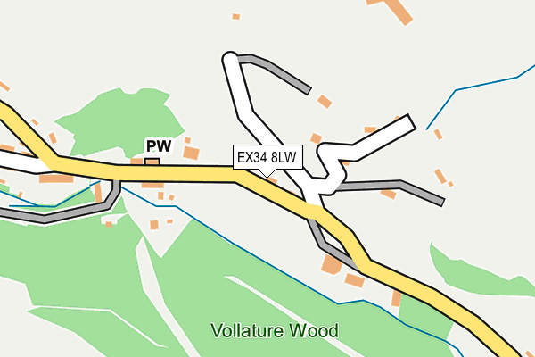 EX34 8LW map - OS OpenMap – Local (Ordnance Survey)