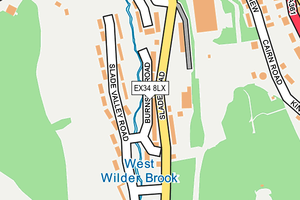 EX34 8LX map - OS OpenMap – Local (Ordnance Survey)