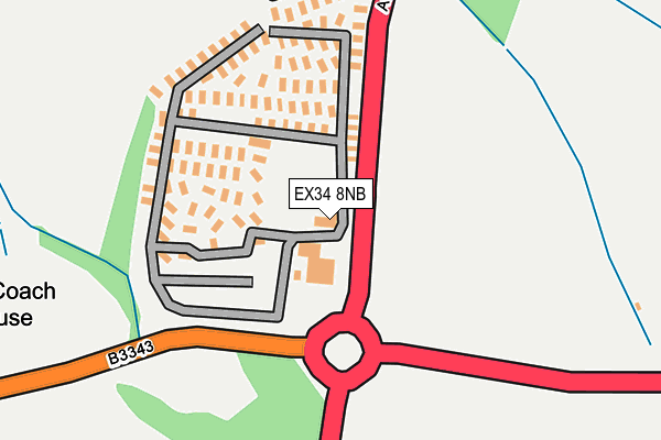 EX34 8NB map - OS OpenMap – Local (Ordnance Survey)