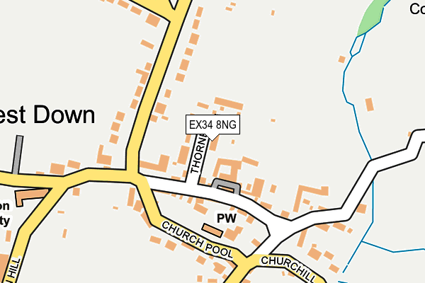 EX34 8NG map - OS OpenMap – Local (Ordnance Survey)