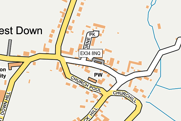 EX34 8NQ map - OS OpenMap – Local (Ordnance Survey)