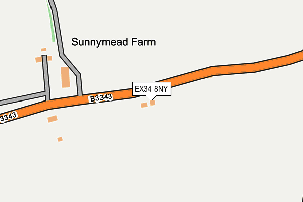 EX34 8NY map - OS OpenMap – Local (Ordnance Survey)