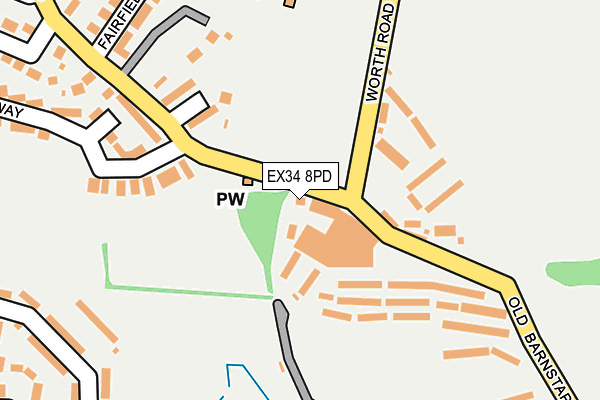 EX34 8PD map - OS OpenMap – Local (Ordnance Survey)