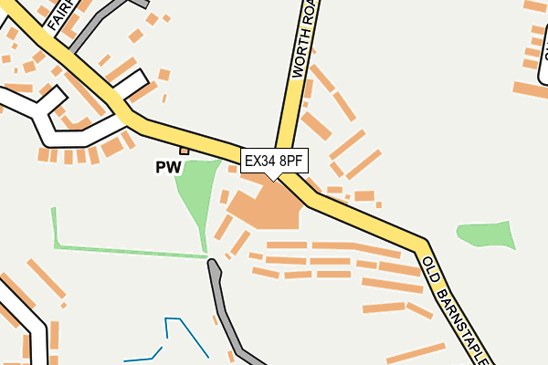 EX34 8PF map - OS OpenMap – Local (Ordnance Survey)