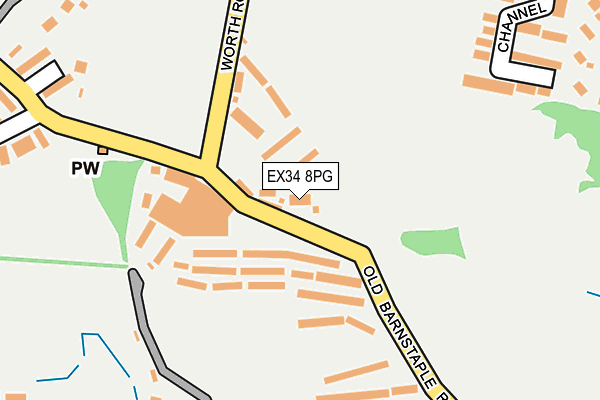 EX34 8PG map - OS OpenMap – Local (Ordnance Survey)