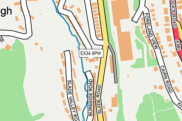 EX34 8PW map - OS OpenMap – Local (Ordnance Survey)