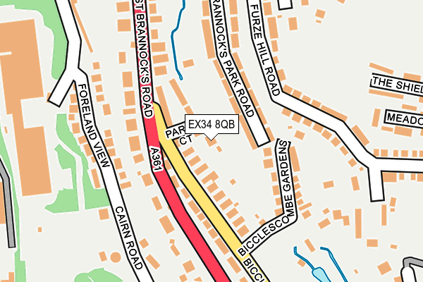 EX34 8QB map - OS OpenMap – Local (Ordnance Survey)