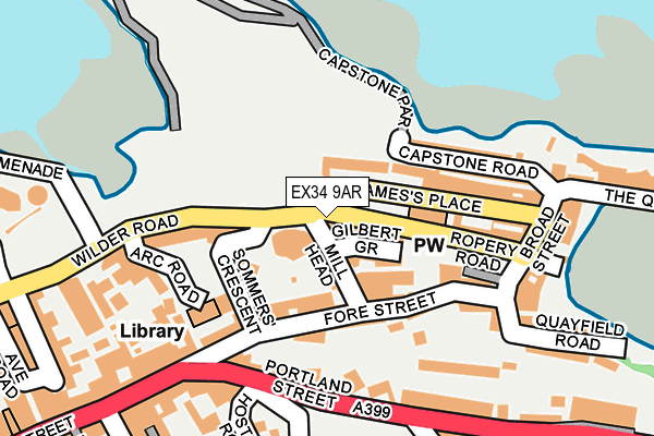 EX34 9AR map - OS OpenMap – Local (Ordnance Survey)