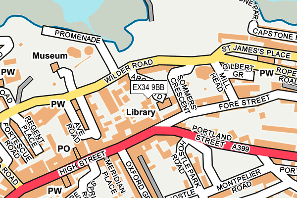 EX34 9BB map - OS OpenMap – Local (Ordnance Survey)