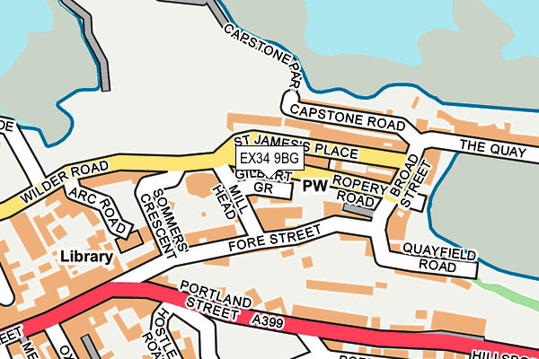 EX34 9BG map - OS OpenMap – Local (Ordnance Survey)