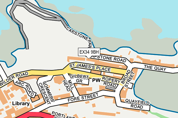 EX34 9BH map - OS OpenMap – Local (Ordnance Survey)