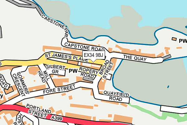 EX34 9BJ map - OS OpenMap – Local (Ordnance Survey)