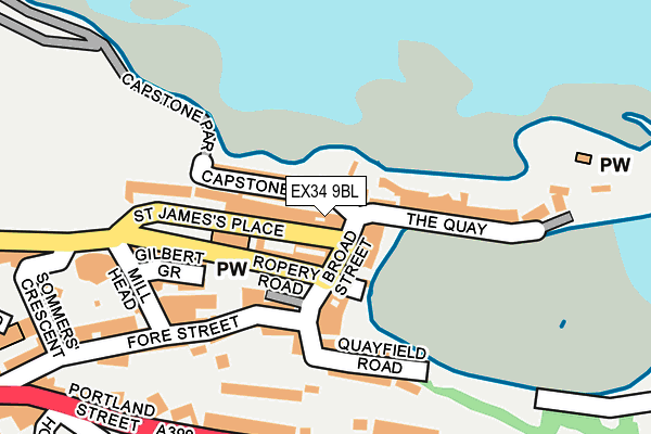 EX34 9BL map - OS OpenMap – Local (Ordnance Survey)