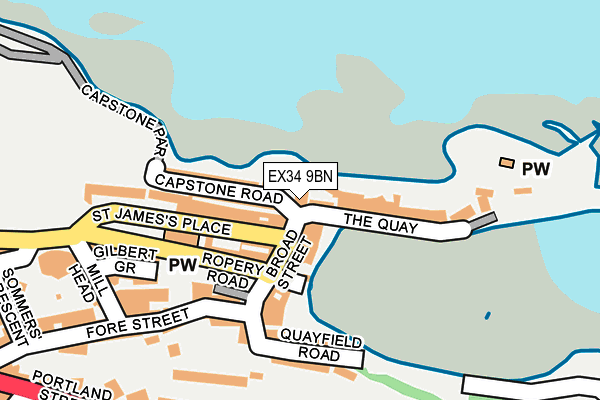 EX34 9BN map - OS OpenMap – Local (Ordnance Survey)