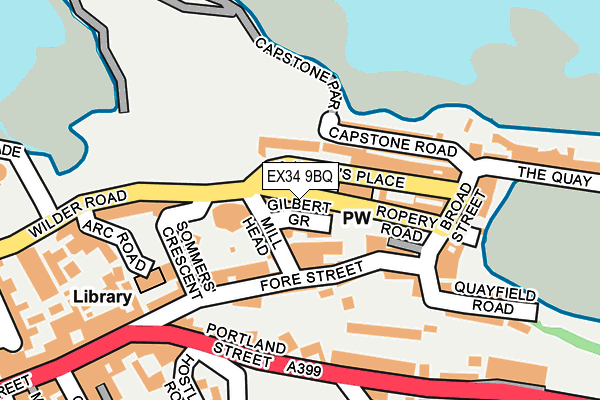 EX34 9BQ map - OS OpenMap – Local (Ordnance Survey)