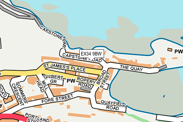 EX34 9BW map - OS OpenMap – Local (Ordnance Survey)