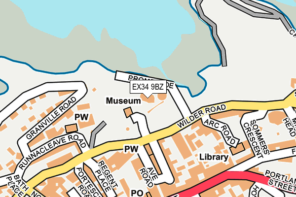 EX34 9BZ map - OS OpenMap – Local (Ordnance Survey)