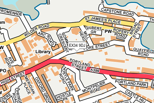 EX34 9DJ map - OS OpenMap – Local (Ordnance Survey)