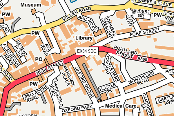 EX34 9DQ map - OS OpenMap – Local (Ordnance Survey)