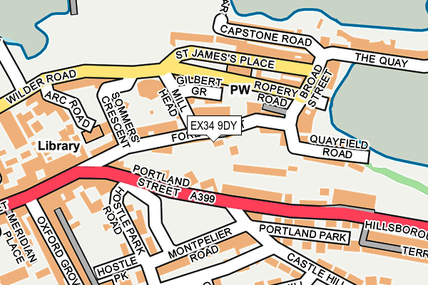 EX34 9DY map - OS OpenMap – Local (Ordnance Survey)
