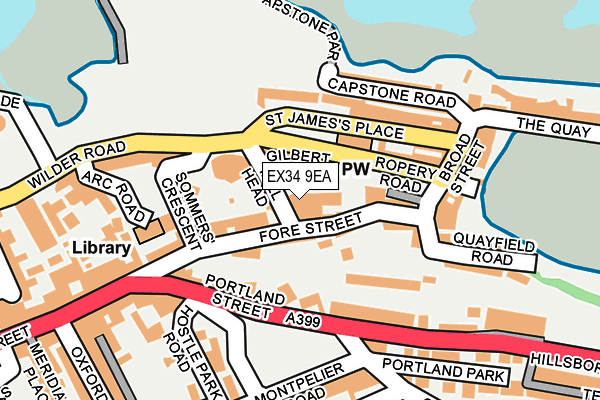 EX34 9EA map - OS OpenMap – Local (Ordnance Survey)