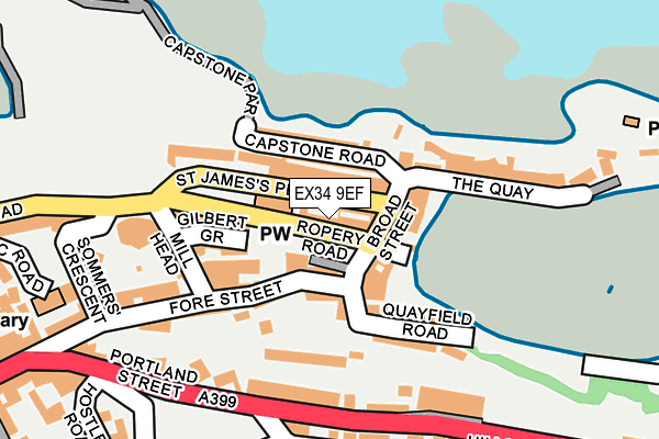 EX34 9EF map - OS OpenMap – Local (Ordnance Survey)