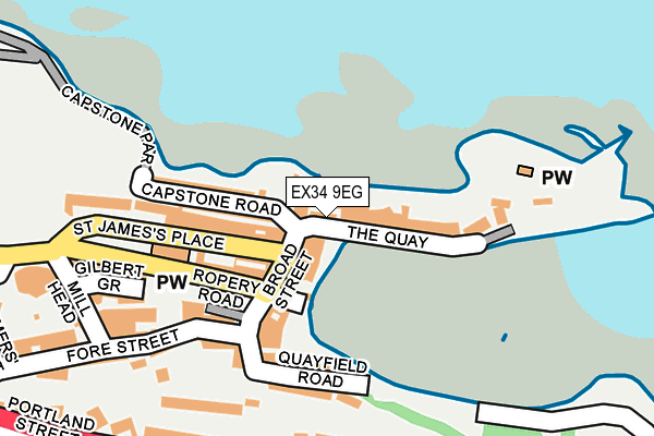 EX34 9EG map - OS OpenMap – Local (Ordnance Survey)