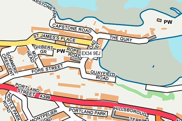 EX34 9EJ map - OS OpenMap – Local (Ordnance Survey)