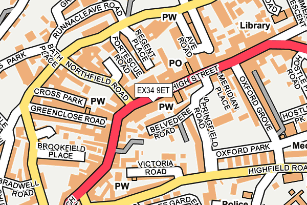 EX34 9ET map - OS OpenMap – Local (Ordnance Survey)