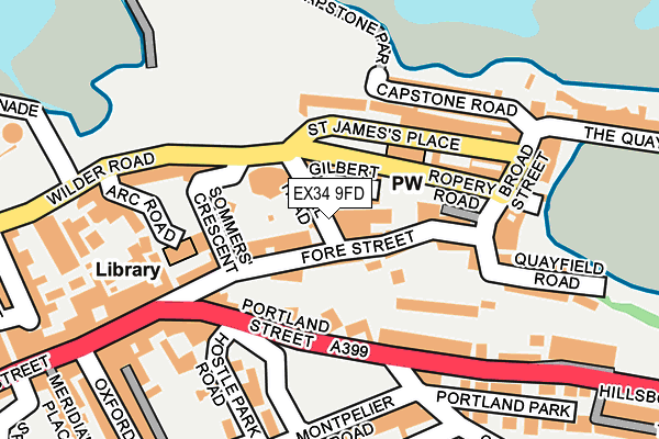 EX34 9FD map - OS OpenMap – Local (Ordnance Survey)