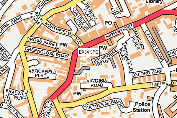 EX34 9FE map - OS OpenMap – Local (Ordnance Survey)