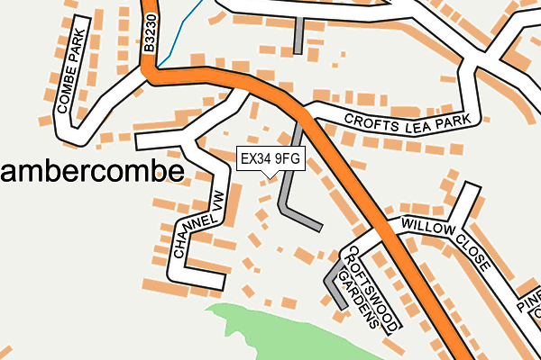 EX34 9FG map - OS OpenMap – Local (Ordnance Survey)