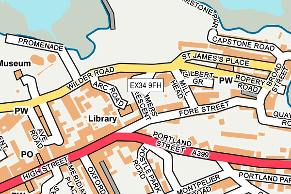 EX34 9FH map - OS OpenMap – Local (Ordnance Survey)