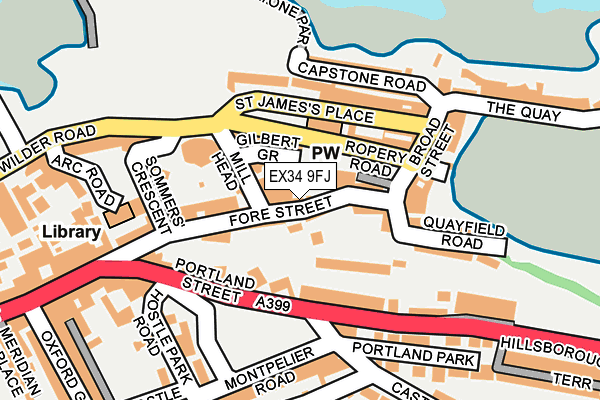 EX34 9FJ map - OS OpenMap – Local (Ordnance Survey)