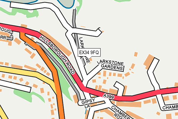 EX34 9FQ map - OS OpenMap – Local (Ordnance Survey)