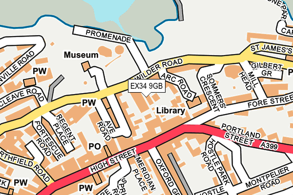 EX34 9GB map - OS OpenMap – Local (Ordnance Survey)