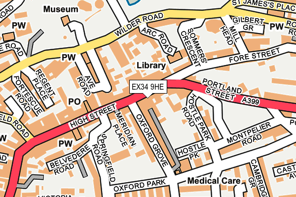 EX34 9HE map - OS OpenMap – Local (Ordnance Survey)