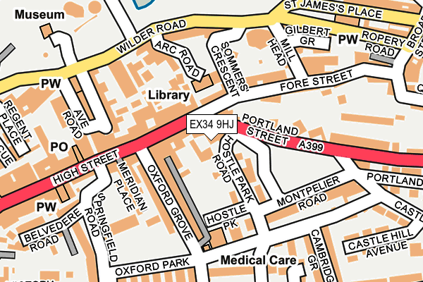 EX34 9HJ map - OS OpenMap – Local (Ordnance Survey)