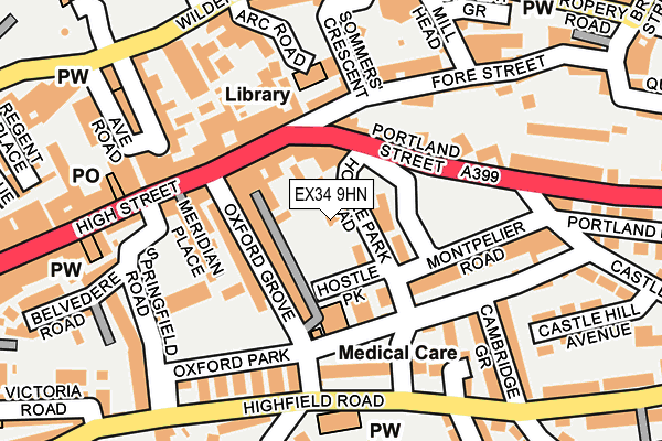 EX34 9HN map - OS OpenMap – Local (Ordnance Survey)