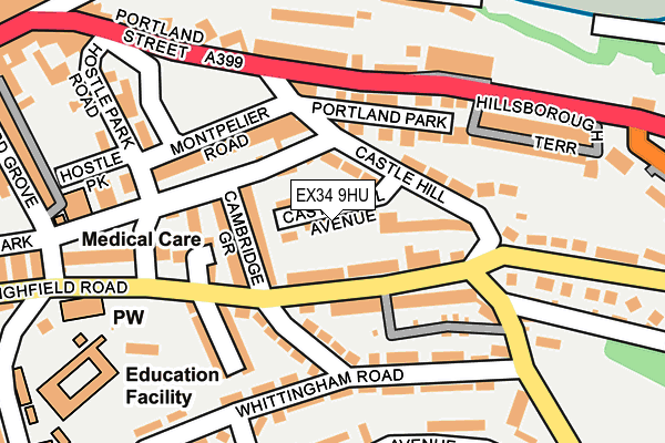 EX34 9HU map - OS OpenMap – Local (Ordnance Survey)