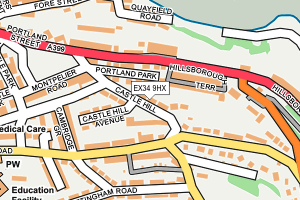 EX34 9HX map - OS OpenMap – Local (Ordnance Survey)