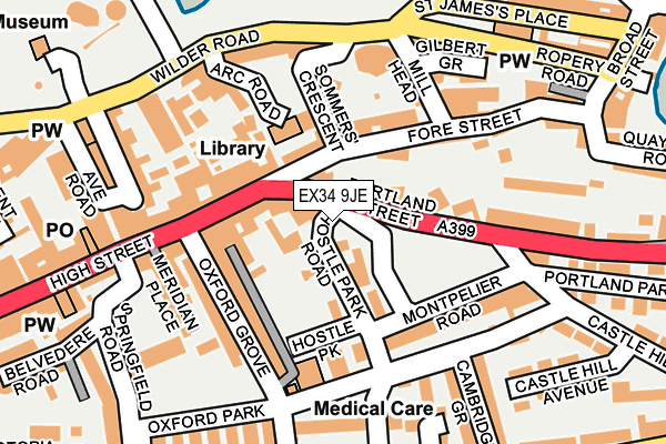 EX34 9JE map - OS OpenMap – Local (Ordnance Survey)