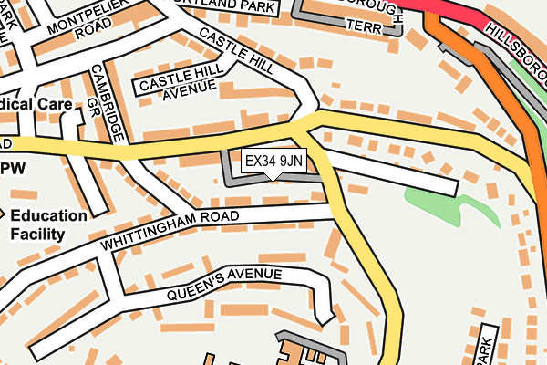 EX34 9JN map - OS OpenMap – Local (Ordnance Survey)