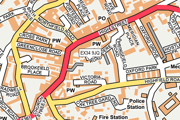 EX34 9JQ map - OS OpenMap – Local (Ordnance Survey)