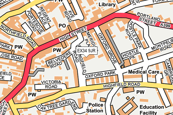 EX34 9JR map - OS OpenMap – Local (Ordnance Survey)